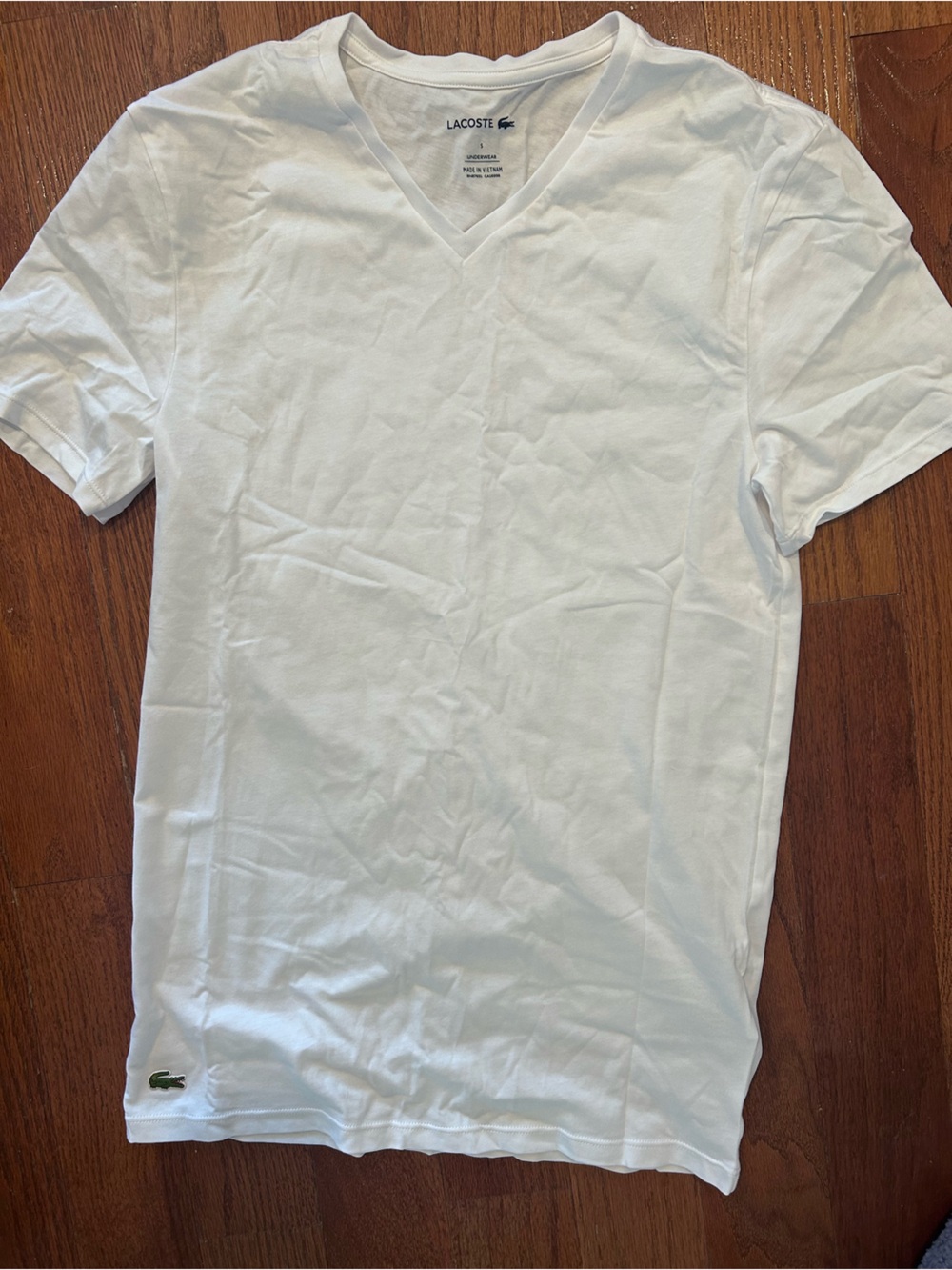 NWOT Set of 4 Men’s White Lacoste Undershirts Size Small
